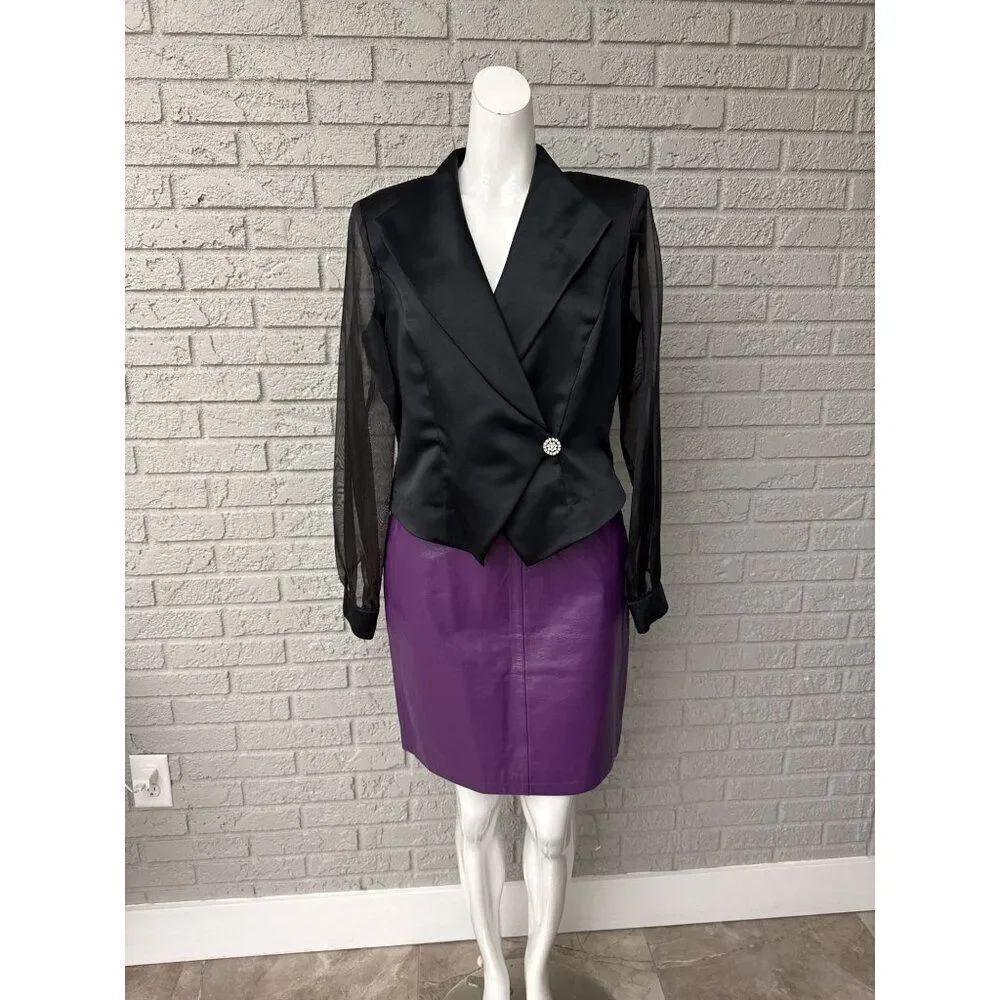 Social Circles Women Black Long Sleeve Formal Blouse / Jacket Size 12